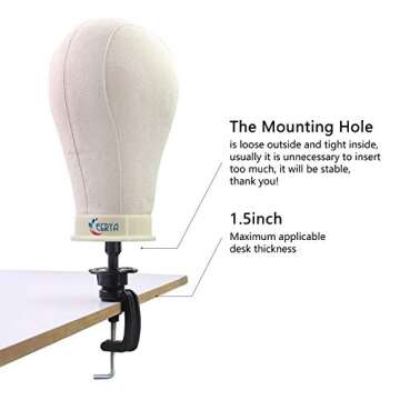 EERYA Canvas Block Head 24 Inch Wig Head for Styling