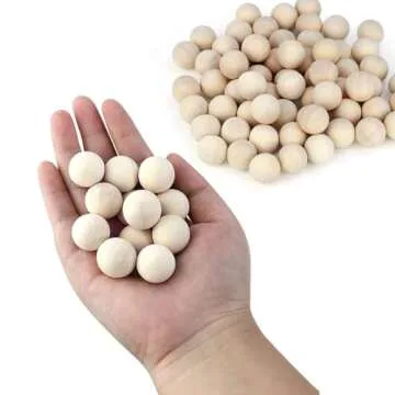 Unfinished Natural Wood Balls Wooden Spheres, Hardwood Balls Wooden Round Balls for DIY Craft Projects Jewelry Making Arts Design (100 Pcs, 20mm)