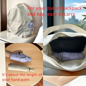 BAODINI Travel Mini Umbrella for Purse With Case-Small Compact UV Umbrella Protection Sun-Lightweight Tiny Pocket Umbrella with Case for Women, Girls