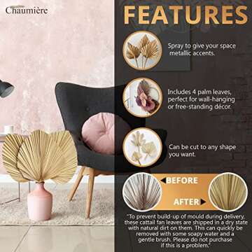 Boho Dried Palm Leaves for Weddings & Home Decor