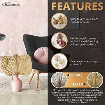 Boho Dried Palm Leaves for Weddings & Home Decor