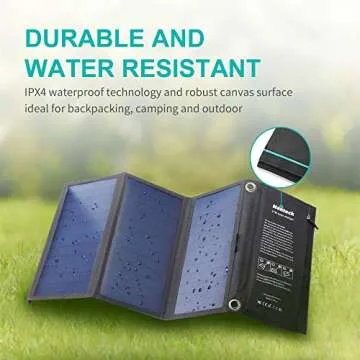 Nekteck 21W Solar Charger(5V/3A Max) with 2 USB Port, IPX4 Waterproof Portable and Foldable Hiking Camping Gear SunPower USB Solar Panel Compatible with iPhone, iPad, Samsung Galaxy, and More