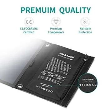 Nekteck 21W Solar Charger(5V/3A Max) with 2 USB Port, IPX4 Waterproof Portable and Foldable Hiking Camping Gear SunPower USB Solar Panel Compatible with iPhone, iPad, Samsung Galaxy, and More