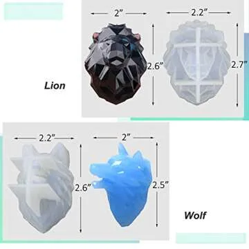 LET'S RESIN 7PCS Animal Resin Molds, Epoxy Resin Silicone Molds, Unicorn Resin Casting Molds for Handmade Candle, Resin Crafts DIY