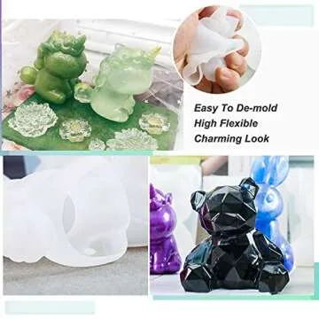 LET'S RESIN 7PCS Animal Resin Molds, Epoxy Resin Silicone Molds, Unicorn Resin Casting Molds for Handmade Candle, Resin Crafts DIY