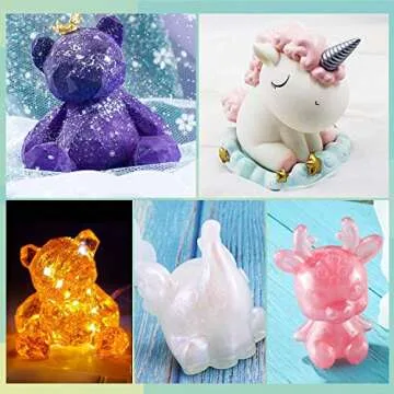 LET'S RESIN 7PCS Animal Resin Molds, Epoxy Resin Silicone Molds, Unicorn Resin Casting Molds for Handmade Candle, Resin Crafts DIY