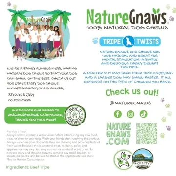 Nature Gnaws Tripe Twist Dog Chews - 100% Natural Treats