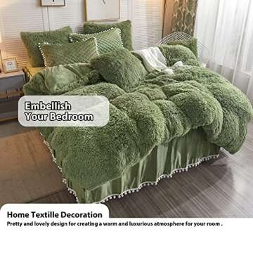 LIFEREVO Luxury Velvet Bed Skirt & Fitted Sheet Set