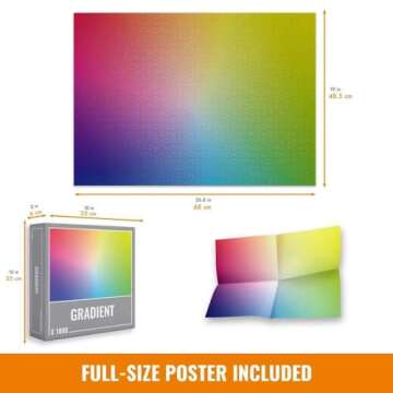 Cloudberries Gradient Puzzle: Hard 1000 Piece Jigsaw Puzzles for Adults, Rainbow Puzzle with Fun Color Gradient, 1000 Piece Jigsaw Puzzles (Gradient 1000)