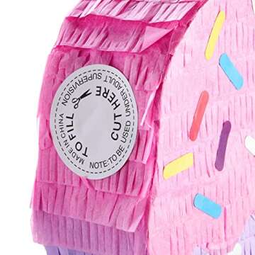 BLUE PANDA Ice Cream Pinata for Birthday Decorations, Summer Party Supplies - Paper Ice Cream Theme Pinata 16.4 x 7.6 x 2.9 In
