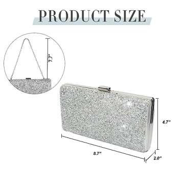 Covelin Women's Handbag Envelope Rhinestone Evening Clutch Bag Hot Silver