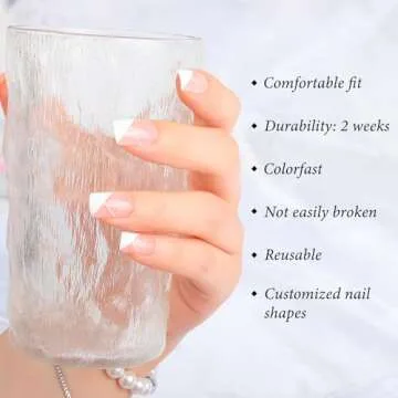 Stylish Jovizo Press On Nails with French Tips - 24 PCS