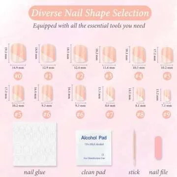 Stylish Jovizo Press On Nails with French Tips - 24 PCS