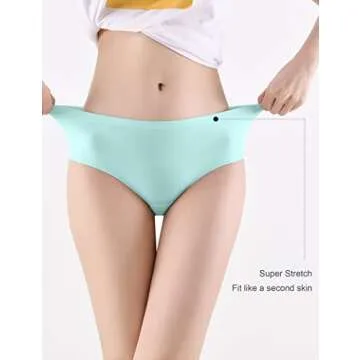 Kiench Teen Girls Seamless Underwear Women No Show Stretch Bikini Panties 6-Pack US 10-12 Years/Kids...