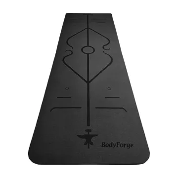 BodyForge Yoga Mat Thick Exercise Mat 8mm TPE Eco-Friendly Non-Slip Alignment Marks Thick High-Densi...