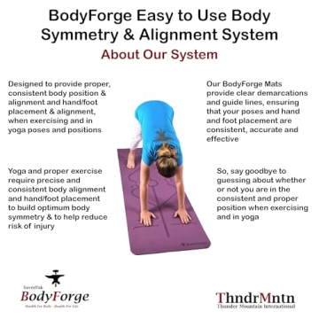 BodyForge Eco-Friendly 8mm Yoga Mat with Alignment Marks