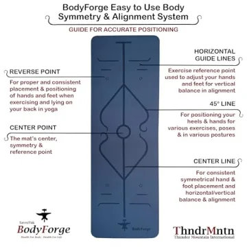 BodyForge Eco-Friendly 8mm Yoga Mat with Alignment Marks
