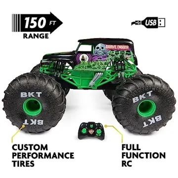Monster Jam, Official Mega Grave Digger All-Terrain Remote Control Monster Truck, Over 2 Ft. Tall, 1:6 Scale, Kids Toys for Boys and Girls Ages 4 and Up