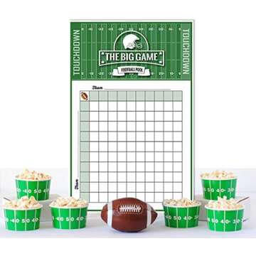 Katie Doodle Super-Bowl Party Supplies Games Decorations - Great Superbowl Party Decorations 2023 - Includes Football Squares Poster [11x17 inch]