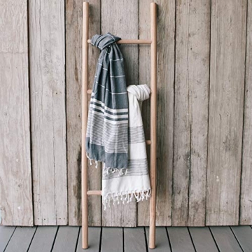 Sandstone & Sage Blanket Ladder | Hand Made Natural 5ft Decorative Wooden Ladder Shelf | Boho Farmho...