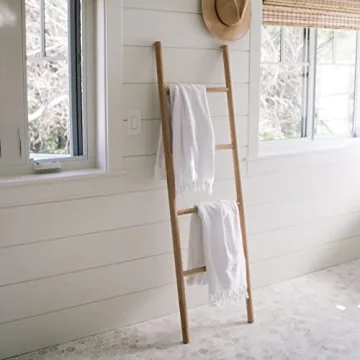 Sandstone & Sage Blanket Ladder for Stylish Home Storage
