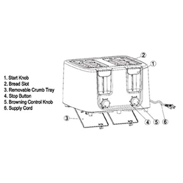 Continental Electric 4-Slice Toaster - Sleek & Safe