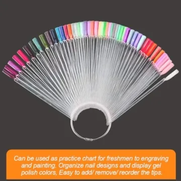 JASSINS 50 Pcs Nail Swatch Sticks for Art Practice