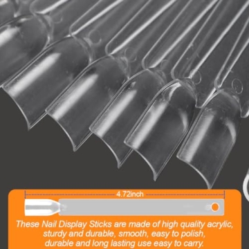 JASSINS 50 Pcs Nail Swatch Sticks for Art Practice