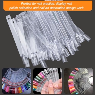 JASSINS 50 Pcs Nail Swatch Sticks for Art Practice