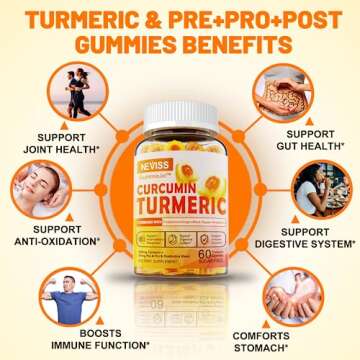 Sugar Free Turmeric Gummies with Probiotics & Curcumin