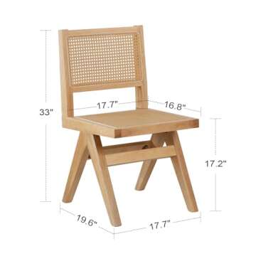 comfy to go Modern Kitchen Chairs Set of 4, Armless Dining Room Chairs Solid Wood