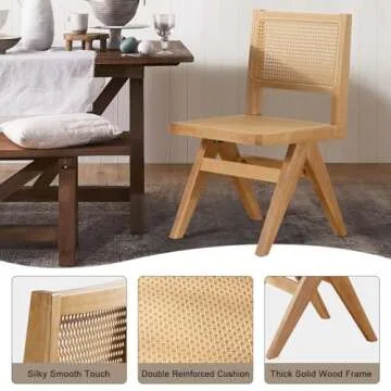 comfy to go Modern Kitchen Chairs Set of 4, Armless Dining Room Chairs Solid Wood