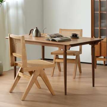 comfy to go Modern Kitchen Chairs Set of 4, Armless Dining Room Chairs Solid Wood