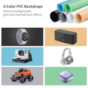 RALENO Photo Studio Light Box, 20''x20'' Photo Box, Light Box Photography (120 LEDs, 5500K, 97CRI, 50W, 6 Color PVC Backdrops) for Still Life Photography, Model: PKL-D550