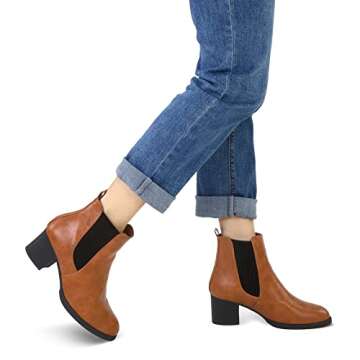 COASIS Women’s Stylish Chelsea Boots with Chunky Block Heel Slip On Ankle Booties
