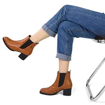 Stylish COASIS Women's Chelsea Boots with Chunky Heel