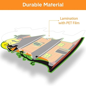 Vintage Halloween Decorations- 12 Pieces Large Size Halloween Cutouts, Durable Cardboard Classic Artwork Cut Outs Old Style Halloween Elements Posters for Halloween Window Wall Decor and Supplies