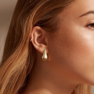 KissYan Gold Hoop Earrings - Lightweight & Chic for Women