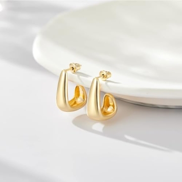 KissYan Gold Hoop Earrings - Lightweight & Chic for Women