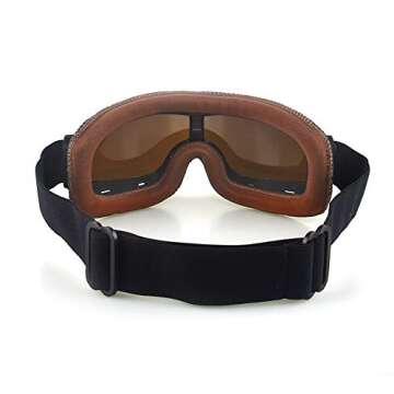 LILSIS Motorcycle Goggles Vintage Motorcycle Goggles Aviator Pilot Scooter Goggles