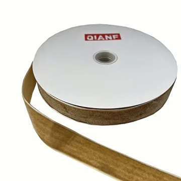 QIANF Vintage Khaki Velvet Ribbon - Elegant Décor Solution