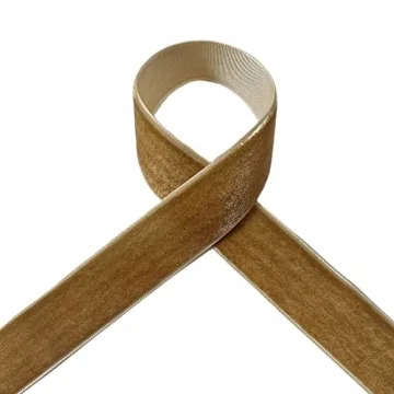 QIANF Vintage Khaki Velvet Ribbon - Elegant Décor Solution