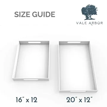 Vale Arbor Clear Acrylic Serving Tray for Vanity, Bathroom, Outdoor, Food and Décor with Handles (Rectangle, Small)