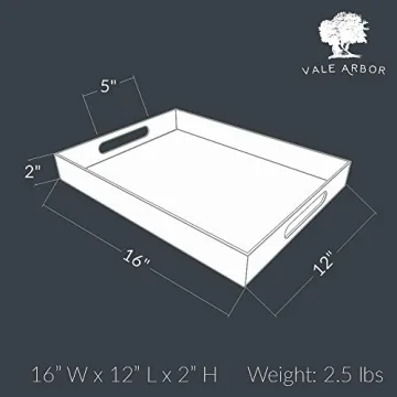 Vale Arbor Clear Acrylic Serving Tray for Vanity, Bathroom, Outdoor, Food and Décor with Handles (Rectangle, Small)