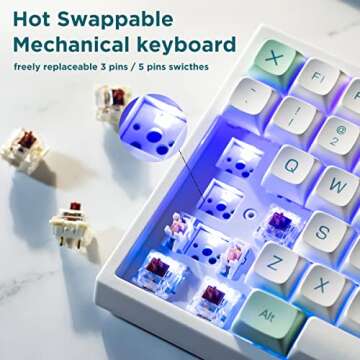YUNZII KC84 Mint RGB Hotswap Mechanical Keyboard