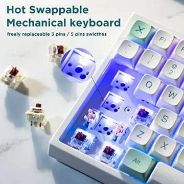 YUNZII KC84 Mint RGB Hotswap Mechanical Keyboard