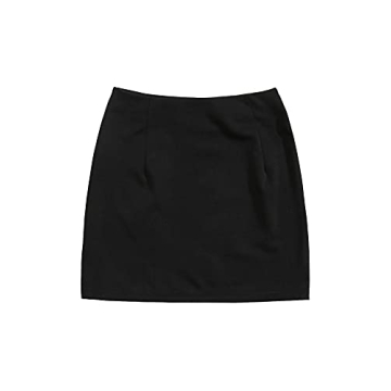Verdusa Women's Bodycon Mini Skirt with Split Hem