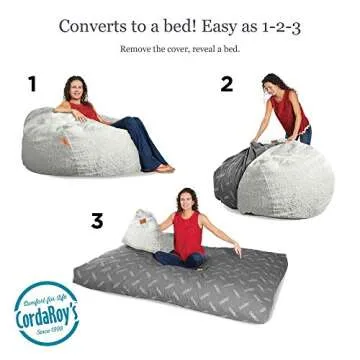 CordaRoy's Convertible Faux Fur Bean Bag Chair - Full Size