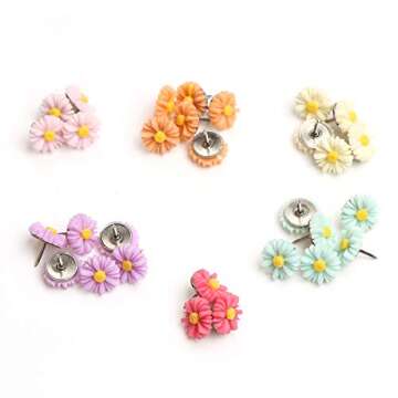 Daisy Flower Thumbtacks - Decorative and Durable Pushpins