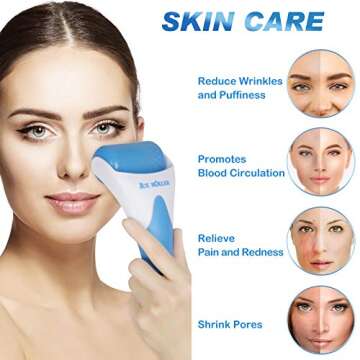 LKSDJGOH Ice Roller for Face & Eye Puffiness Relief, Face Roller Face Massager to Tighten Pores and ...